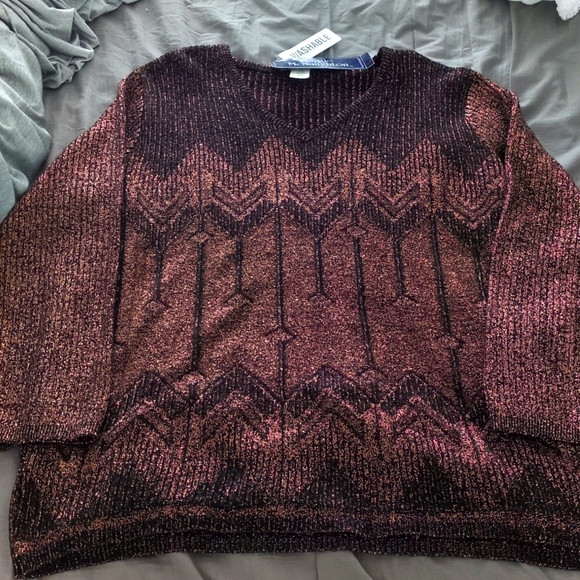 maggie mcnaughton plus size 1x Red Soft Sweater